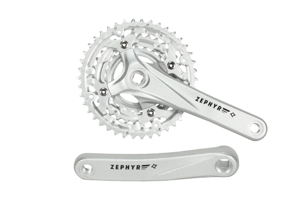 Система PROWHEEL ZEPHYR-600*175mm,(42/32/24)AL-6061-T6,CHAINLINE:50,BCD:104/64,под квадрат,серебр.