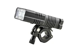 Фонарь передний LS 07182 300lm,2светодиода,6режимов,Li-Poly.аккум,USB,PC+ABS алюм,черный